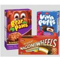 Dare Bear Paws Cookies, Viva Puffs or Wagon Wheels 
