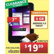 Emerson 4GB 7" Android 4.0 Tablet - $19.99