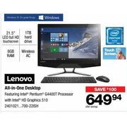 Lenovo All-In-One Desktop - $649.94 ($100.00 off)
