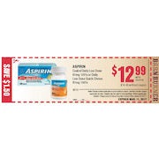 Aspirin Coated Daily Low Dose 81mg Or Daily Low Dose Quick Chews - $12.99/with coupon ($1.50 off)