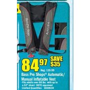 Bass Pro Shops Automatic/Manual Inflatable Vest - $84.97 ($35.00 off)