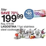 Lagostina 11-pc Stainless Steel Cookware Set - 3 Days Only - $199.99 (70% off)