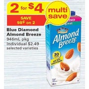 Blue Diamond Almond Breeze 946ml - 2/$4.00 ($0.98 off)