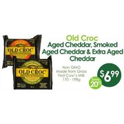 Old Croc Aged Cheddar, Smoked Aged Cheddar & Extra Aged Cheddar 170-198g - $6.99 (20% off)