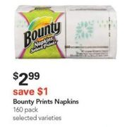 Bounty Prints Napkins - $2.99 ($1.00 off)