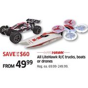 All LiteHawk R/C Trucks, Boats Or Drones - From $49.99 (Up to $60.00 off)