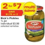 Bick's Pickles - 2/$7.00 ($1.78 off)