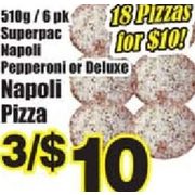 Superpac Napoli Pepperoni Or Deluxe Napoli Pizza - 3/$10.00