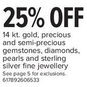 14kt Gold, Precious and Semi-Precious Gemstones, Diamonds, Pearls, and Sterling Silver Fine Jewellery - 25% off