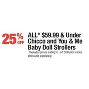 All $59.99 & Under Chicco and You & Men Baby Doll Strollers - 25% off