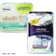 Tena or Always Discreet Pads or Liners Small Packs - 2/$14.00
