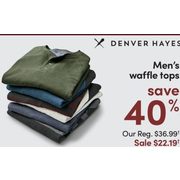 Denver Hayes Men's Waffle Tops - $22.19 (40% off)