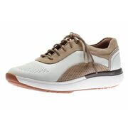 Un Cruise Lace-up Sneaker (white Leather/sand Nubuck Combi) By Clarks - $79.95 ($90.05 Off)