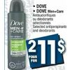 Dove, Dove Men+Care Antiperspirants And Deodorants - 2/$11.00