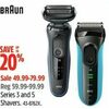 Braun Series 3 And 5 Shavers - $49.99-$79.99 (Up to 20% off)