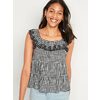 Sleeveless Tiered Ruffled Gingham Swing Blouse For Women - $30.00 ($6.99 Off)