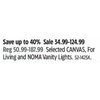 Canvas, For Living And Noma Vanity Lights - $34.99-$124.99 (Up to 40% off)