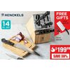 14 Pc Henckels Classic Self-Sharpening Wood Knife Block Set - $199.99 (36% off)